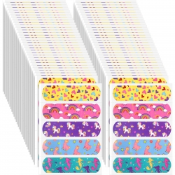 Tondiamo 5 Styles Kids Cartoon Bandages Flexible Adhesive Colorful Strips Waterproof Cute Bandages for Girls Repair Tape Knuckle Stickers Comfortable Protection Care for Cuts Scrapes Burns (400 Pieces)